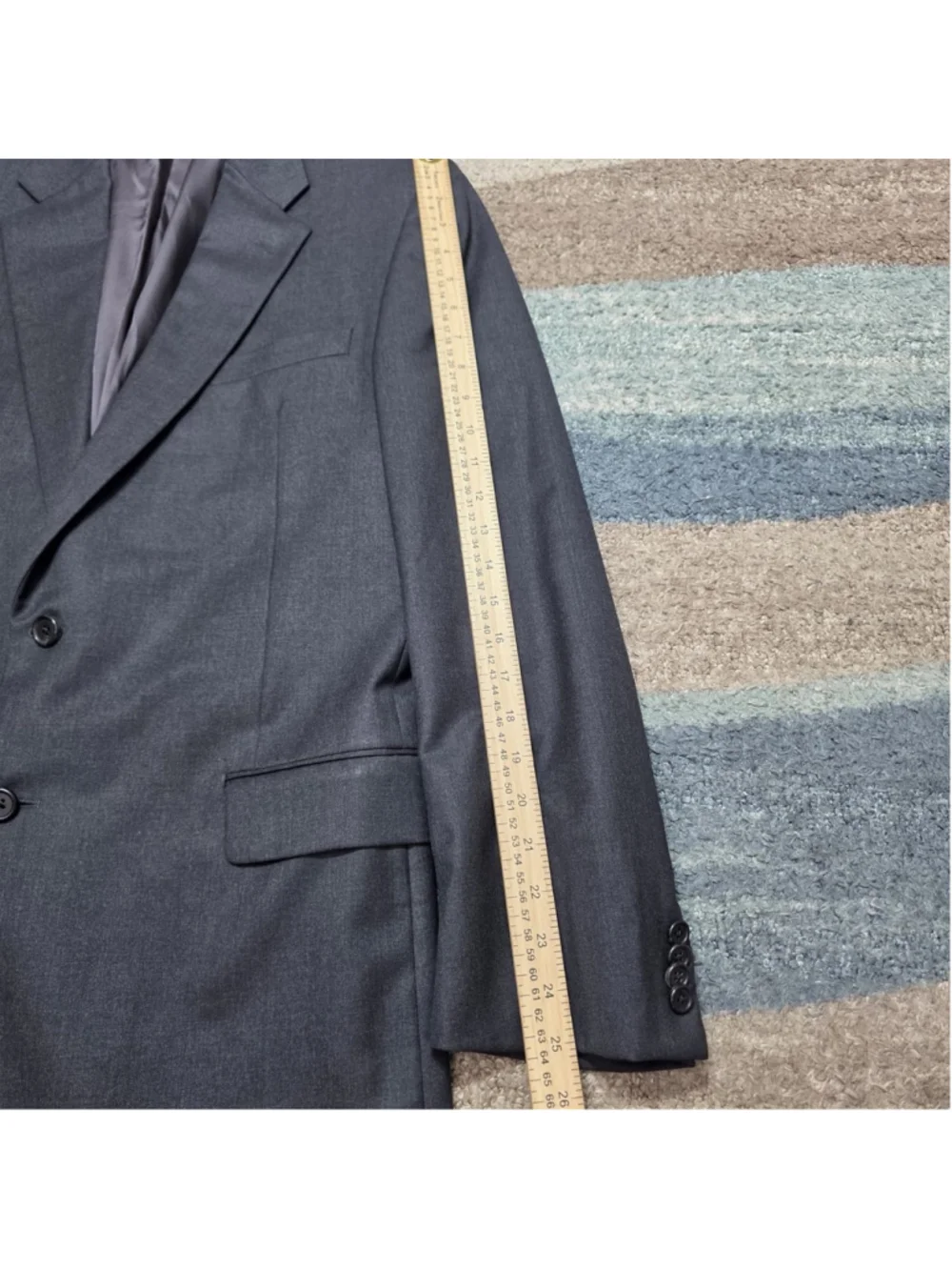 Hickey Freeman Blazer Mens 42L Gray Wool Suit Jacket Loro Piana Nordstrom USA